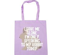 Hippowarehouse Leave me alone I'm only speaking to my rabbit today Tote Shopping Gym Beach Bag 42cm x38cm, 10 litres