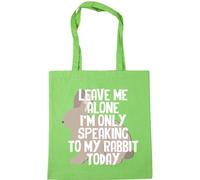 Hippowarehouse Leave me alone I'm only speaking to my rabbit today Tote Shopping Gym Beach Bag 42cm x38cm, 10 litres