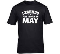 Hippowarehouse Legends are Born in May Birthday Unisex Short Sleeve t-Shirt (Specific Size Guide in Description) Black