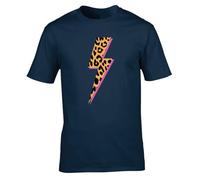 Hippowarehouse Leopard Print Electric Bolt Unisex Short Sleeve t-Shirt Large Adult Navy Blue