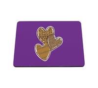 Hippowarehouse Leopard print hearts printed mouse mat pad accessory black rubber base 240mm x 190mm x 60mm