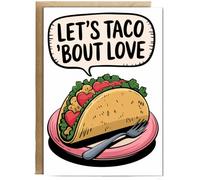 Hippowarehouse Let’s taco ‘bout love Birthday Card A5 Personalised with envelope for him for her Funny Cards for Men and Women Blank inside option