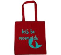 Hippowarehouse Let's be Mermaids Tote Shopping Gym Beach Bag 42cm x38cm, 10 litres