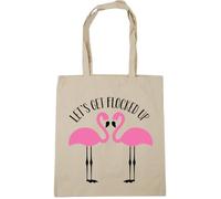 Hippowarehouse Let's Get Flocked Up Tote Shopping Gym Beach Bag 42cm x38cm, 10 litres