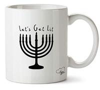 Hippowarehouse Let's Get Lit - Hanukkah Printed Mug Cup Ceramic 10oz