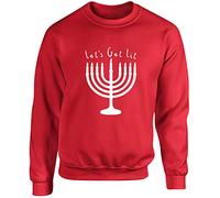 Hippowarehouse Let's Get Lit - Hanukkah Unisex Jumper Sweatshirt Pullover (Specific Size Guide in Description)
