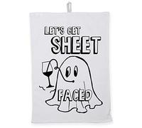 Hippowarehouse Let's Get Sheet Faced Tea Towel Eco Printed Dish Cloth Kitchen accessory 50cmx70cm 100% Cotton
