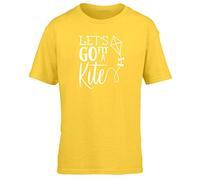 Hippowarehouse Let's Go Fly A Kite Kids Children's Short Sleeve t-Shirt