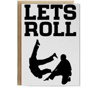 Hippowarehouse lets roll Jiu Jitsu Birthday Card A5 Personalised with envelope for him for her Funny Cards for Men and Women Blank inside option