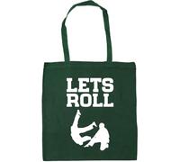 Hippowarehouse lets roll Jiu Jitsu Tote Shopping Gym Beach Bag 42cm x38cm, 10 litres