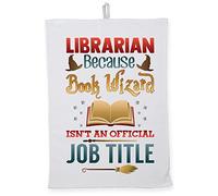 Hippowarehouse Librarian because book wizard isn't an official job title Tea Towel Eco Printed Dish Cloth Kitchen accessory 50cmx70cm 100% Cotton