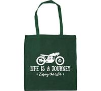 Hippowarehouse Life Is A Journey Enjoy The Ride Motorbike Tote Shopping Gym Beach Bag 42cm x38cm, 10 litres