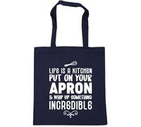 Hippowarehouse Life is a kitchen put on your apron and whip up something incredible Tote Shopping Gym Beach Bag 42cm x38cm, 10 litres