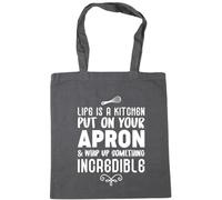 Hippowarehouse Life is a kitchen put on your apron and whip up something incredible Tote Shopping Gym Beach Bag 42cm x38cm, 10 litres