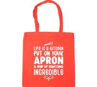 Hippowarehouse Life is a kitchen put on your apron and whip up something incredible Tote Shopping Gym Beach Bag 42cm x38cm, 10 litres