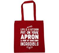 Hippowarehouse Life is a kitchen put on your apron and whip up something incredible Tote Shopping Gym Beach Bag 42cm x38cm, 10 litres
