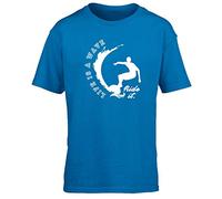 Hippowarehouse Life is A Wave, Ride It Kids Children's Short Sleeve t-Shirt Sapphire Blue
