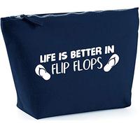 Hippowarehouse Life is better in flip flops printed make up cosmetic wash bag 18x19x9cm