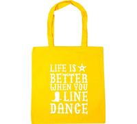 Hippowarehouse Life is better when you line dance Tote Shopping Gym Beach Bag 42cm x38cm, 10 litres