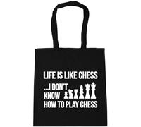 Hippowarehouse Life is like chess ...I dont know how to play chess Tote Shopping Gym Beach Bag 42cm x38cm, 10 litres