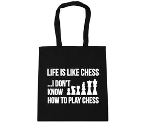 Hippowarehouse Life is like chess ...I dont know how to play chess Tote Shopping Gym Beach Bag 42cm x38cm, 10 litres