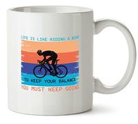 Hippowarehouse Life is Like Riding a Bike to Keep Your Balance You Must Keep Going Printed Mug Various Colour Options Ceramic Cup Kitchenware 10oz