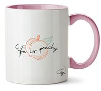 Hippowarehouse Life is Peachy line Art Printed Mug Various Colour Options Ceramic Cup Kitchenware 11oz
