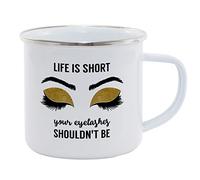 Hippowarehouse Life is Short Your Eyelashes Shouldn't be - Glitter Printed Mug Various Colour Options Ceramic Cup Kitchenware 11oz