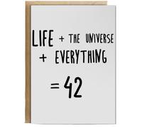 Hippowarehouse Life + The Universe + Everything + 42 Meaning Of Life Personalised Card A6 with envelope for him for her Funny Cards for Men and Women Blank inside option