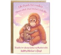Hippowarehouse like punch the monkey, I know what true comfort... Happy Mother's day! Personalised Card A6 with envelope for him for her Funny Cards for Men and Women Blank inside option