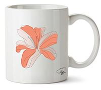 Hippowarehouse Line Art Lilly Printed Mug Various Colour Options Ceramic Cup Kitchenware 10oz