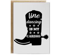 Hippowarehouse Line dancing is my cardio Birthday Card A5 Personalised with envelope for him for her Funny Cards for Men and Women Blank inside option