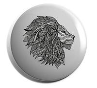 Hippowarehouse Lion mandala pattern Badge Various Sizes 38mm 50mm 75mm