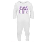 Hippowarehouse Lip sync for Your Life Baby Romper All in one Piece Unisex White