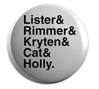 Hippowarehouse lister & rimmer & kryten & cat & holly Badge Pin