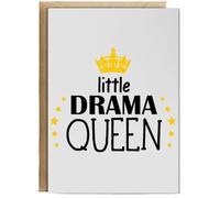 Hippowarehouse Little Drama Queen Birthday Card A5 Personalised with envelope for him for her Funny Cards for Men and Women Blank inside option