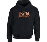 Hippowarehouse Little Wild Flower Unisex Hoodie Hooded top (Specific Size Guide in Description) Black