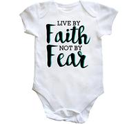 Hippowarehouse Live by Faith not by Fear baby vest bodysuit (short sleeve) boys girls