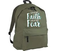 HippoWarehouse Live by Faith not by Fear Backpack ruck Sack Dimensions: 31 x 42 x 21 cm Capacity: 18 litres