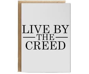 Hippowarehouse Live by the creed Birthday Card A5 Personalised with envelope for him for her Funny Cards for Men and Women Blank inside option