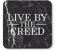 Hippowarehouse Live by the creed pack of 2 coasters gloss finish durable backing 9cm x 9cm