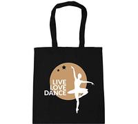 Hippowarehouse Live Love Dance Ballet (girl) Tote Shopping Gym Beach Bag 42cm x38cm, 10 litres