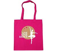 Hippowarehouse Live Love Dance Ballet (girl) Tote Shopping Gym Beach Bag 42cm x38cm, 10 litres