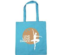 Hippowarehouse Live Love Dance Ballet (girl) Tote Shopping Gym Beach Bag 42cm x38cm, 10 litres