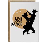 Hippowarehouse Live Love Dance Cowboy Personalised Card A6 with envelope for him for her Funny Cards for Men and Women Blank inside option