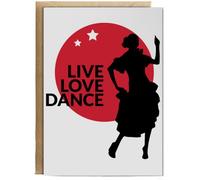 Hippowarehouse Live Love Dance Flamenco Birthday Card A5 Personalised with envelope for him for her Funny Cards for Men and Women Blank inside option