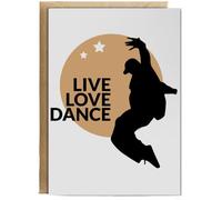 Hippowarehouse Live Love Dance Hiphop Birthday Card A5 Personalised with envelope for him for her Funny Cards for Men and Women Blank inside option
