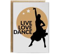 Hippowarehouse Live Love Dance Latin Birthday Card A5 Personalised with envelope for him for her Funny Cards for Men and Women Blank inside option