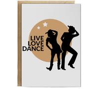 Hippowarehouse Live love line dance Birthday Card A5 Personalised with envelope for him for her Funny Cards for Men and Women Blank inside option