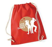 Hippowarehouse Live love line dance Drawstring Cotton School Gym Bag 37cm x 46cm, 12 litres